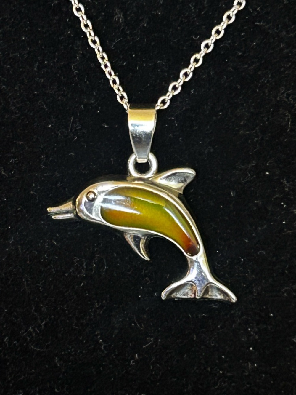 Silver Dolphin Pendant Necklace